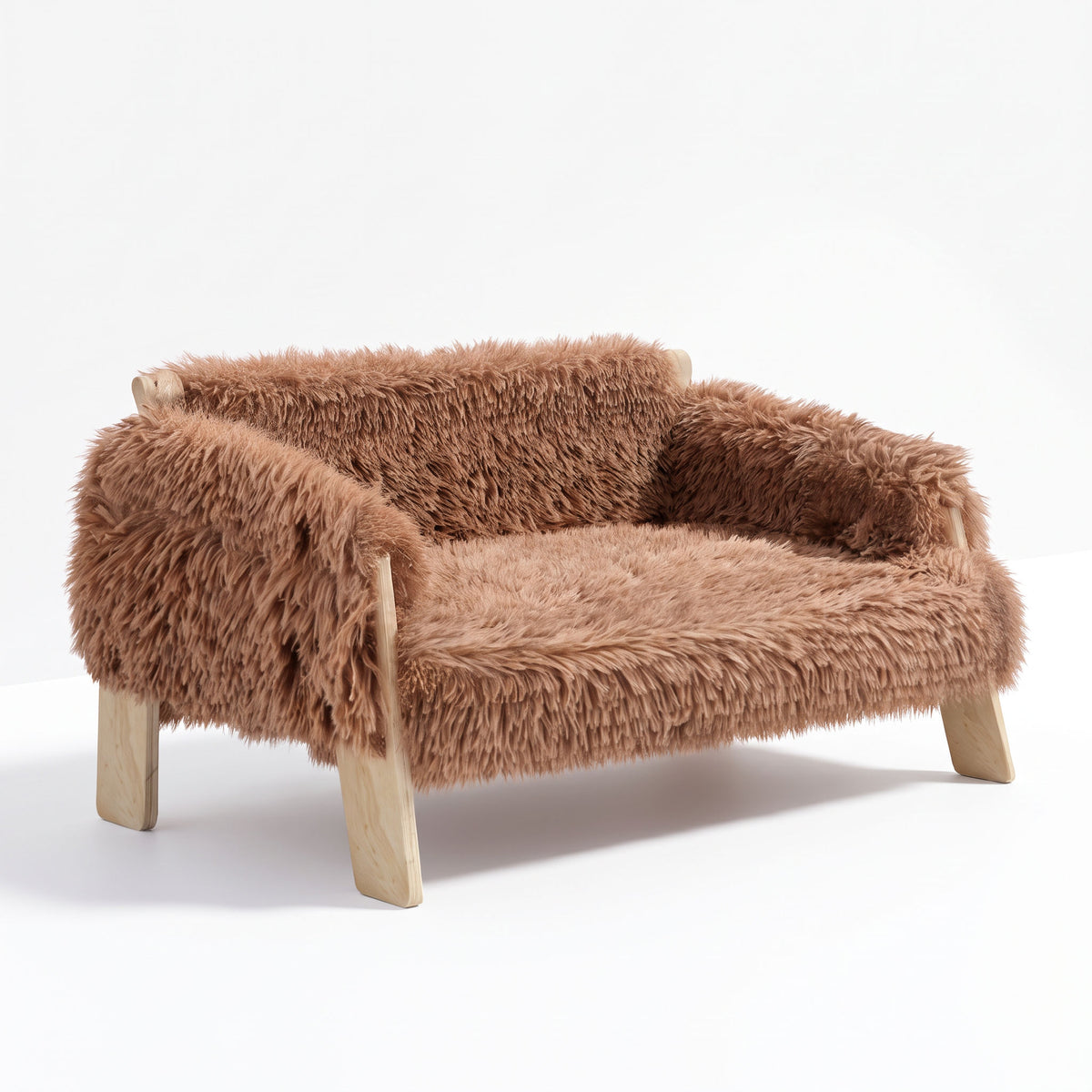 Raised cat sofa bed with wooden legs, product hero