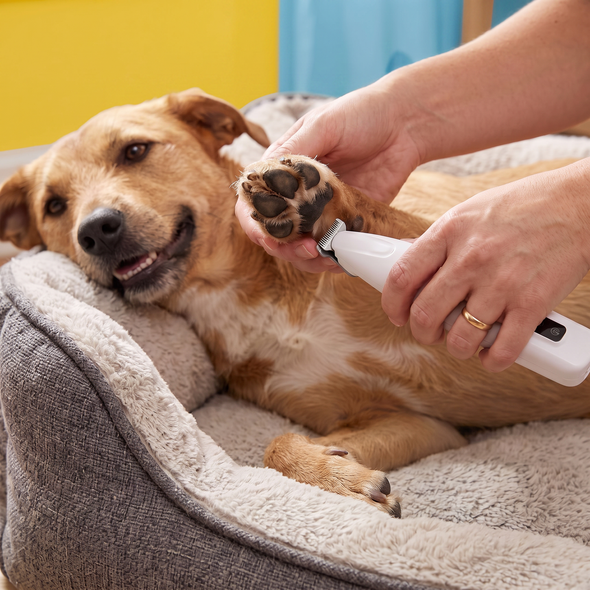 Pet Paw Hair Trimmer | Quiet Under 50dB | LED Light | Rounded Blade | Dogs & Cats
