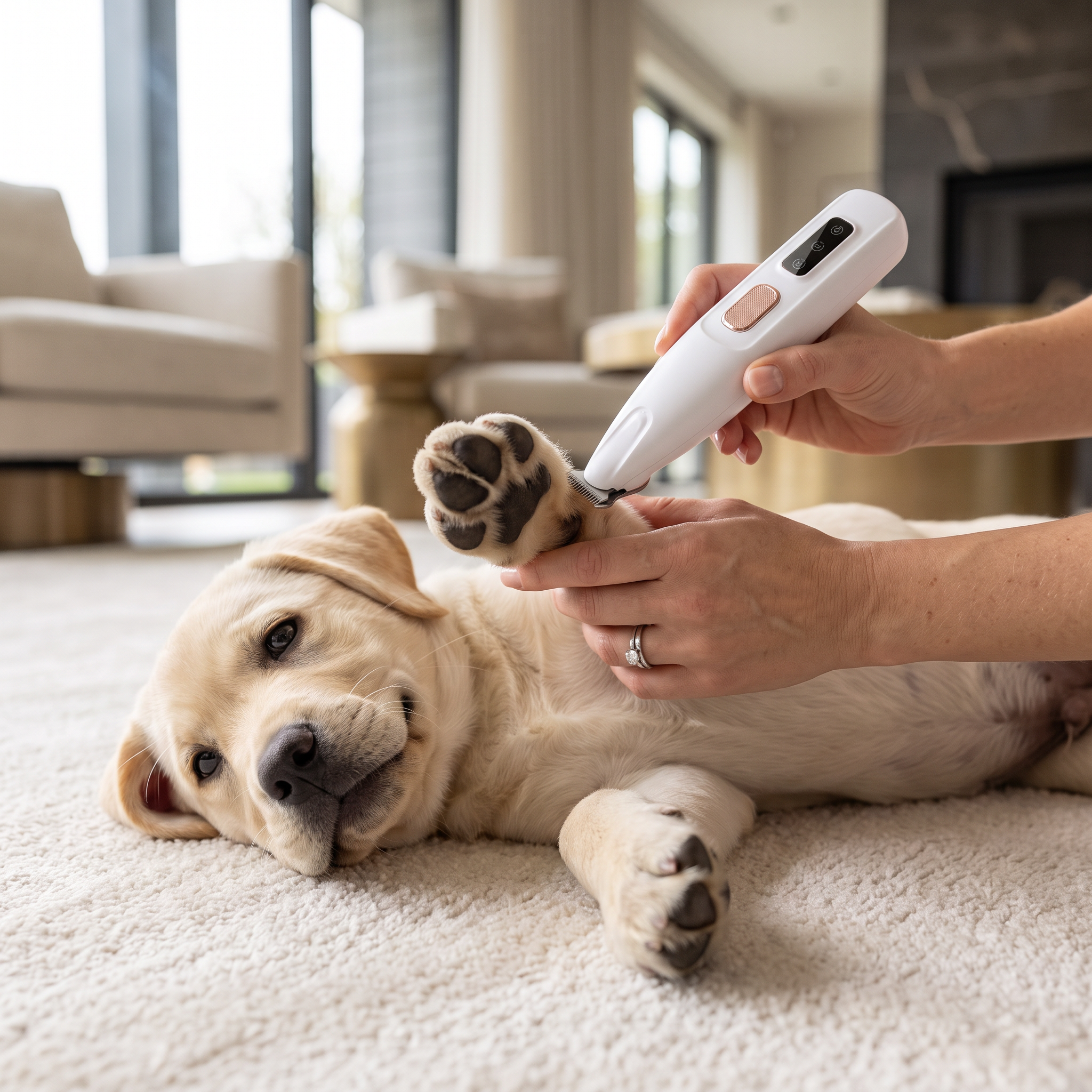 Pet Paw Hair Trimmer | Quiet Under 50dB | LED Light | Rounded Blade | Dogs & Cats