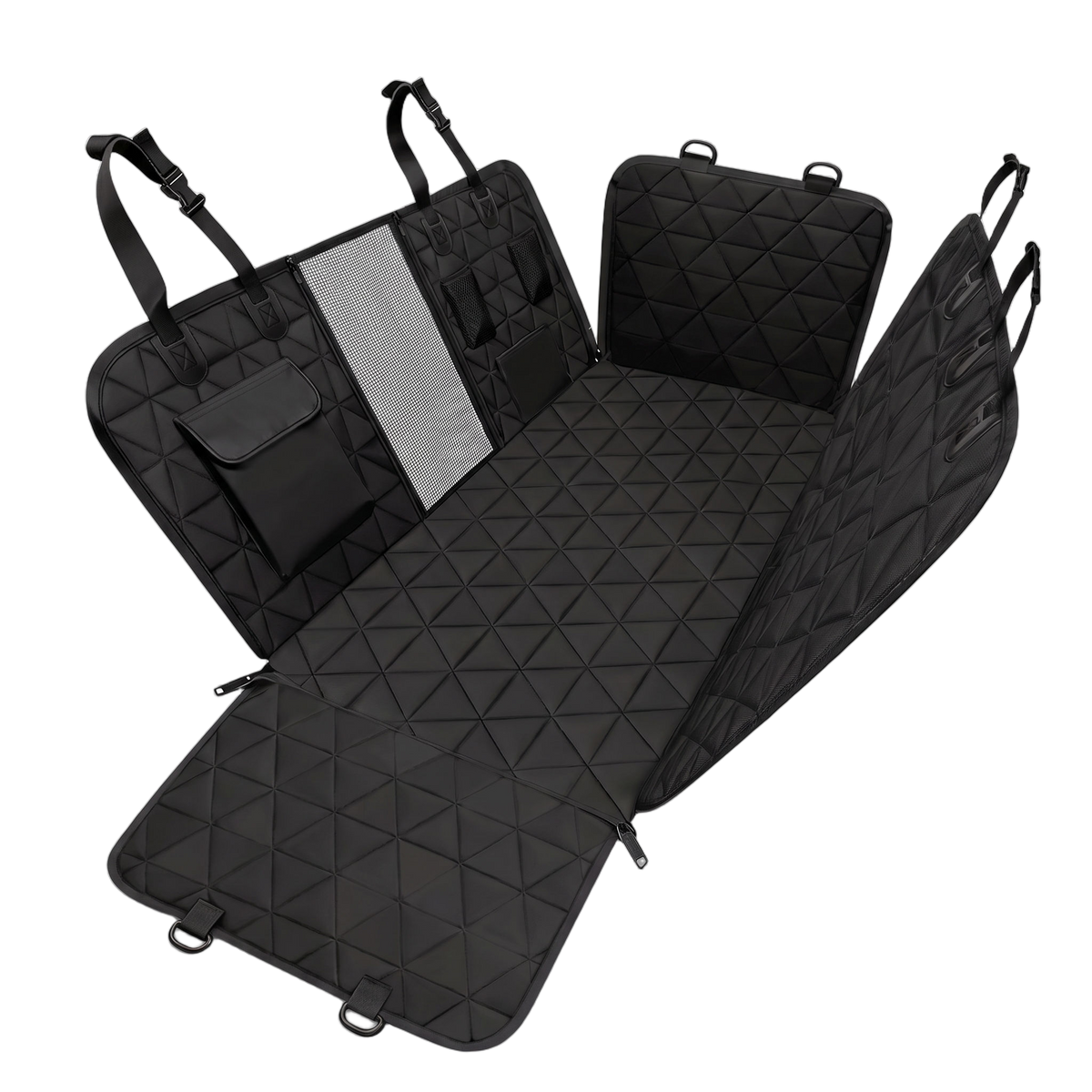 Dog car seat cover product cutout on transparent background