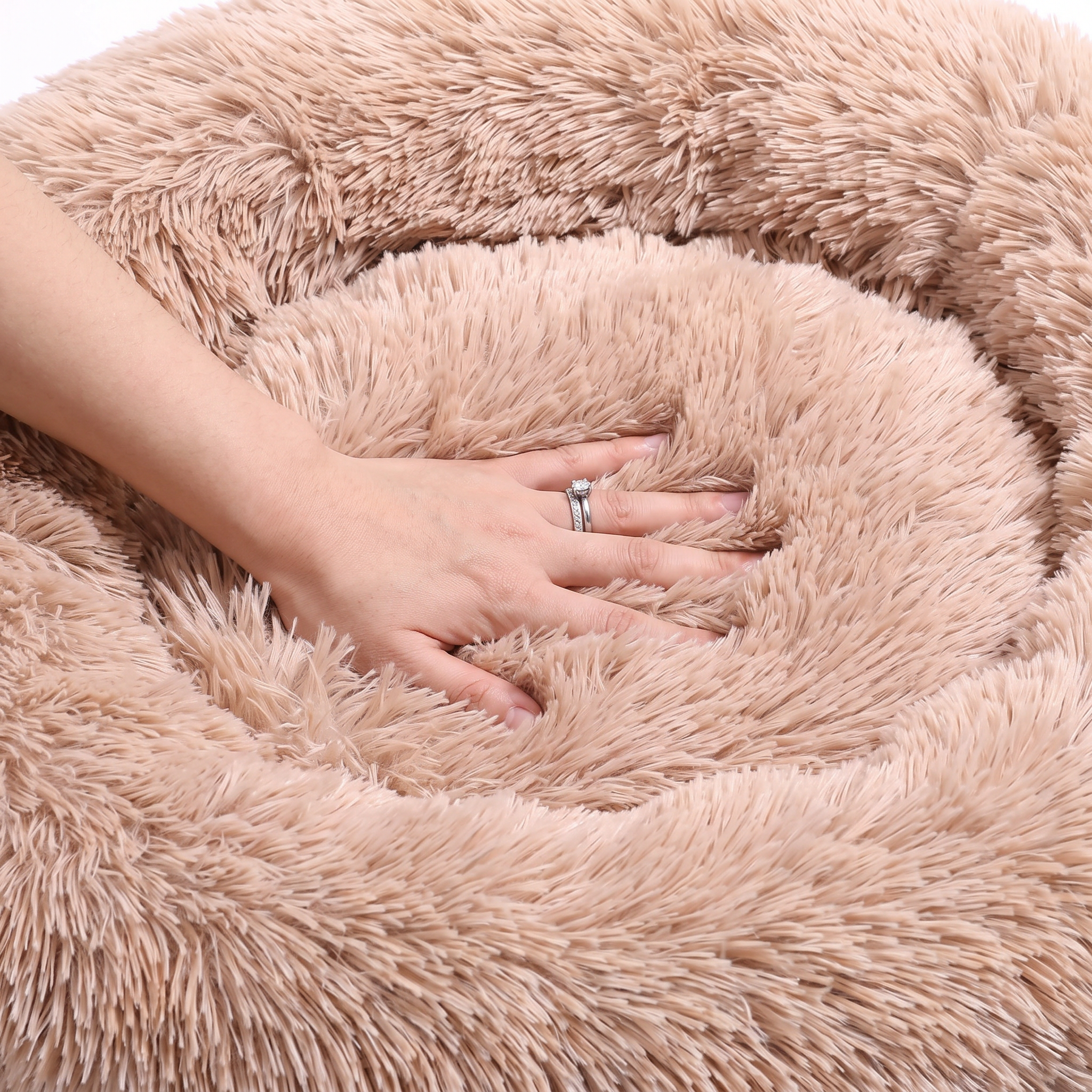 Calming Dog Bed | Plush Faux Fur | Non-Slip | Machine Washable | S–XL