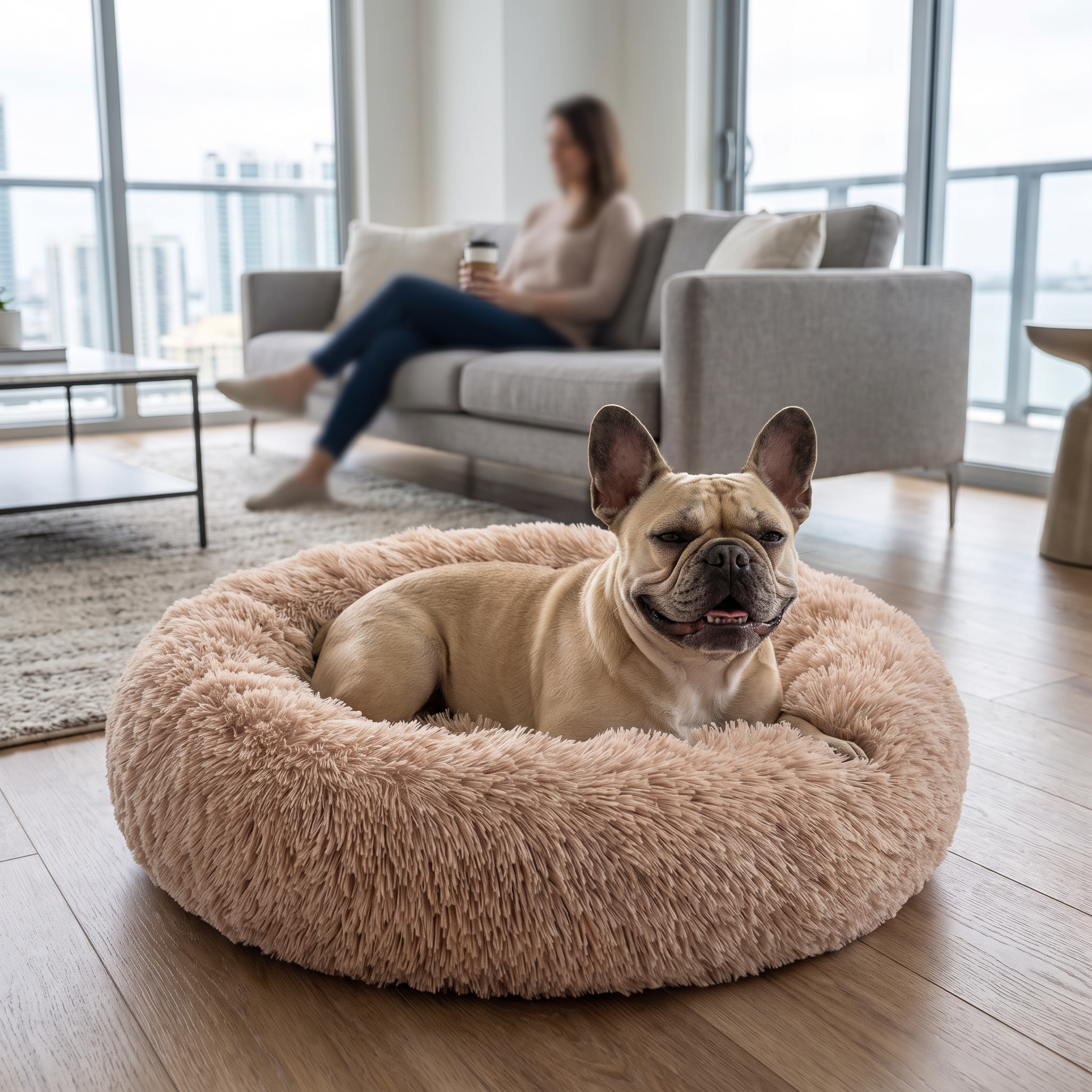 Calming Dog Bed | Plush Faux Fur | Non-Slip | Machine Washable | S–XL