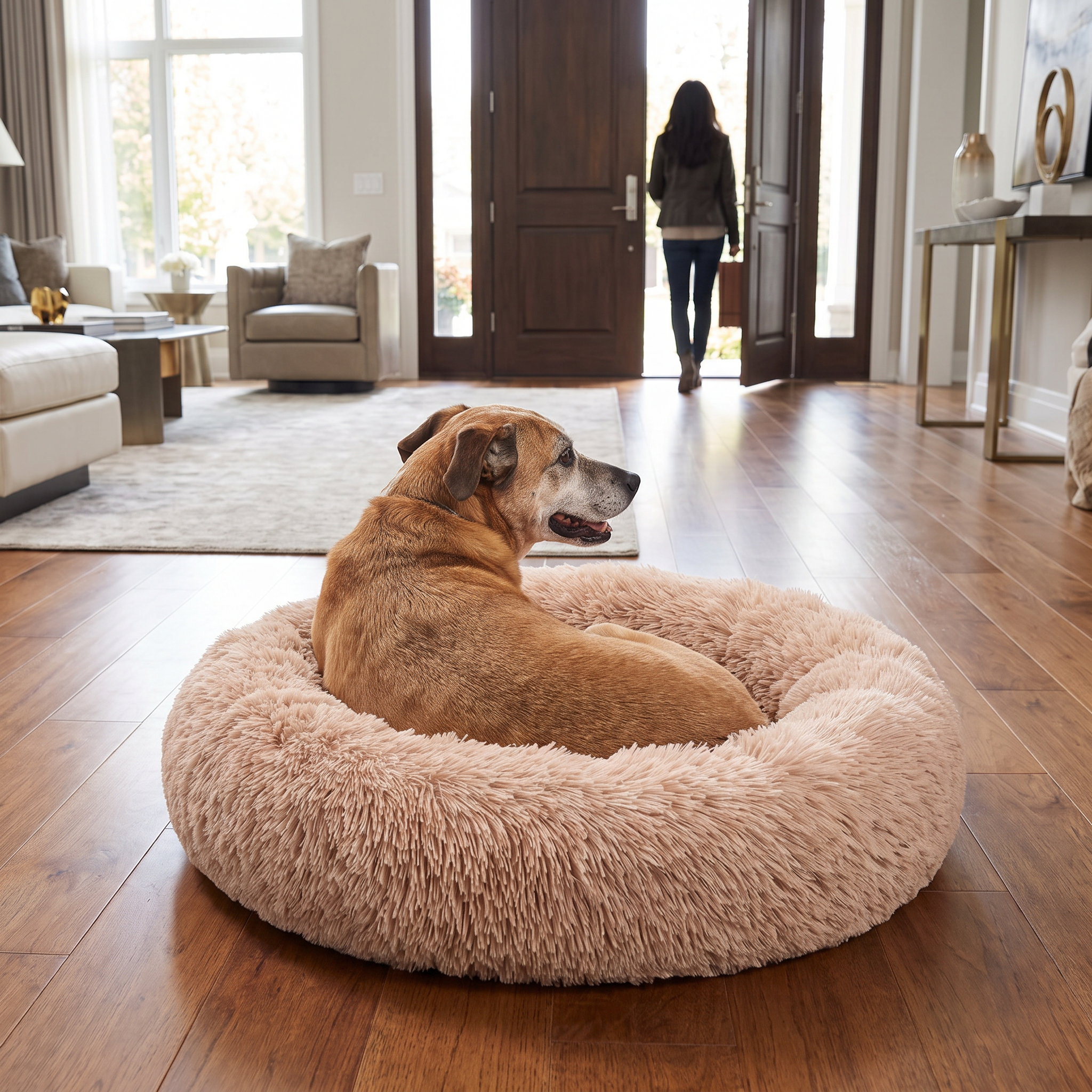 Calming Dog Bed | Plush Faux Fur | Non-Slip | Machine Washable | S–XL